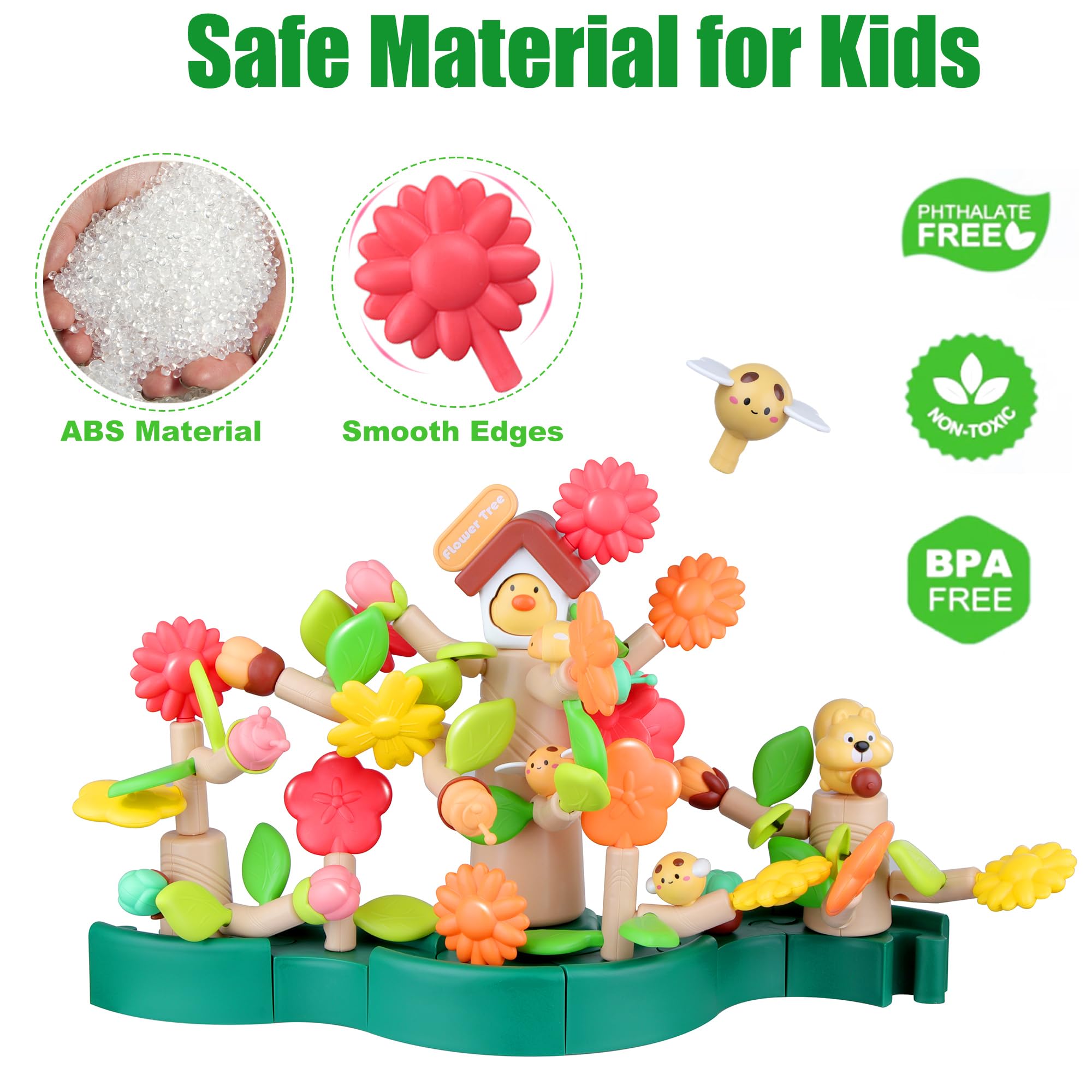 MOONTOY 91Pezzi Educativo Costruzioni per Bambini 2 3 4 5 6 Anni,Costruzioni Blocchi Bambini Stem Costruzione Creatività Giochi Educativi atale Compleanno Regalo Bambina 2 3 4 5 anni