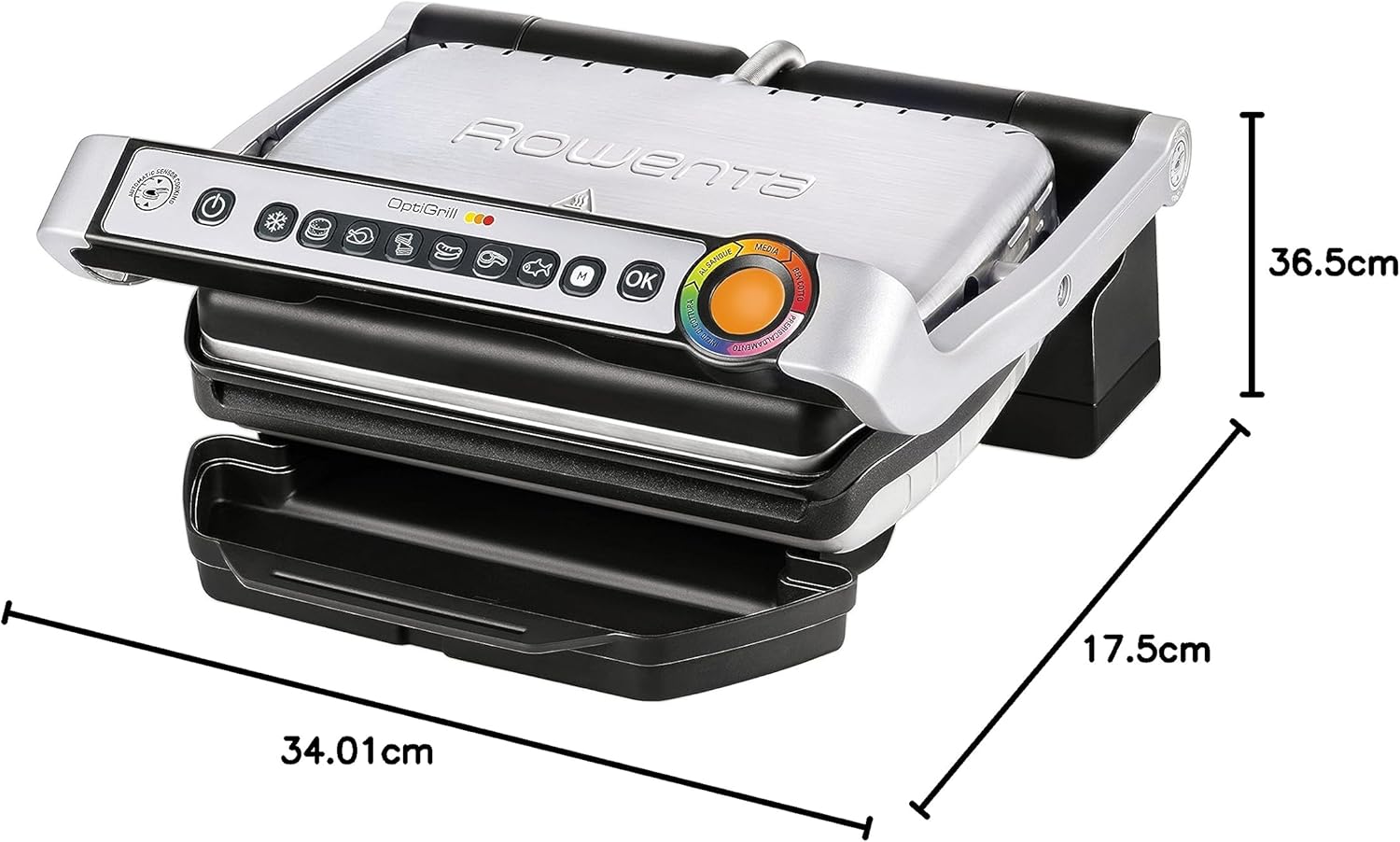 Rowenta GR702D21 Optigrill Bistecchiera Elettrica, Cottura Automatica con Sensori e 6 Programmi di Cottura, Piastre in Alluminio Pressofuso Antiaderenti con Vassoio Raccogli Grassi, 2000W, Nero Rowenta GR702D21 Optigrill Bistecchiera Elettrica, Cottura Automatica con Sensori e 6 Programmi di Cottura, Piastre in Alluminio Pressofuso Antiaderenti con Vassoio Raccogli Grassi, 2000W, Nero