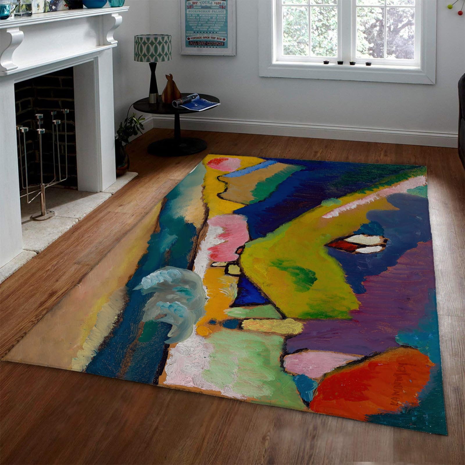 Tapis Kandinsky paysage de montagne aux finitions durables