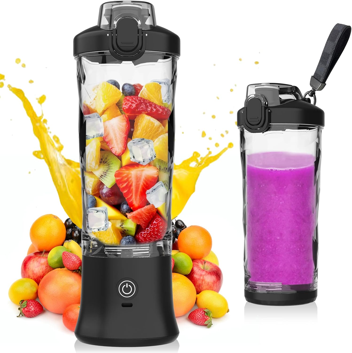 Portable Blender 20 Oz, Cordless Personal Blender for Shakes and Smoothies with 6