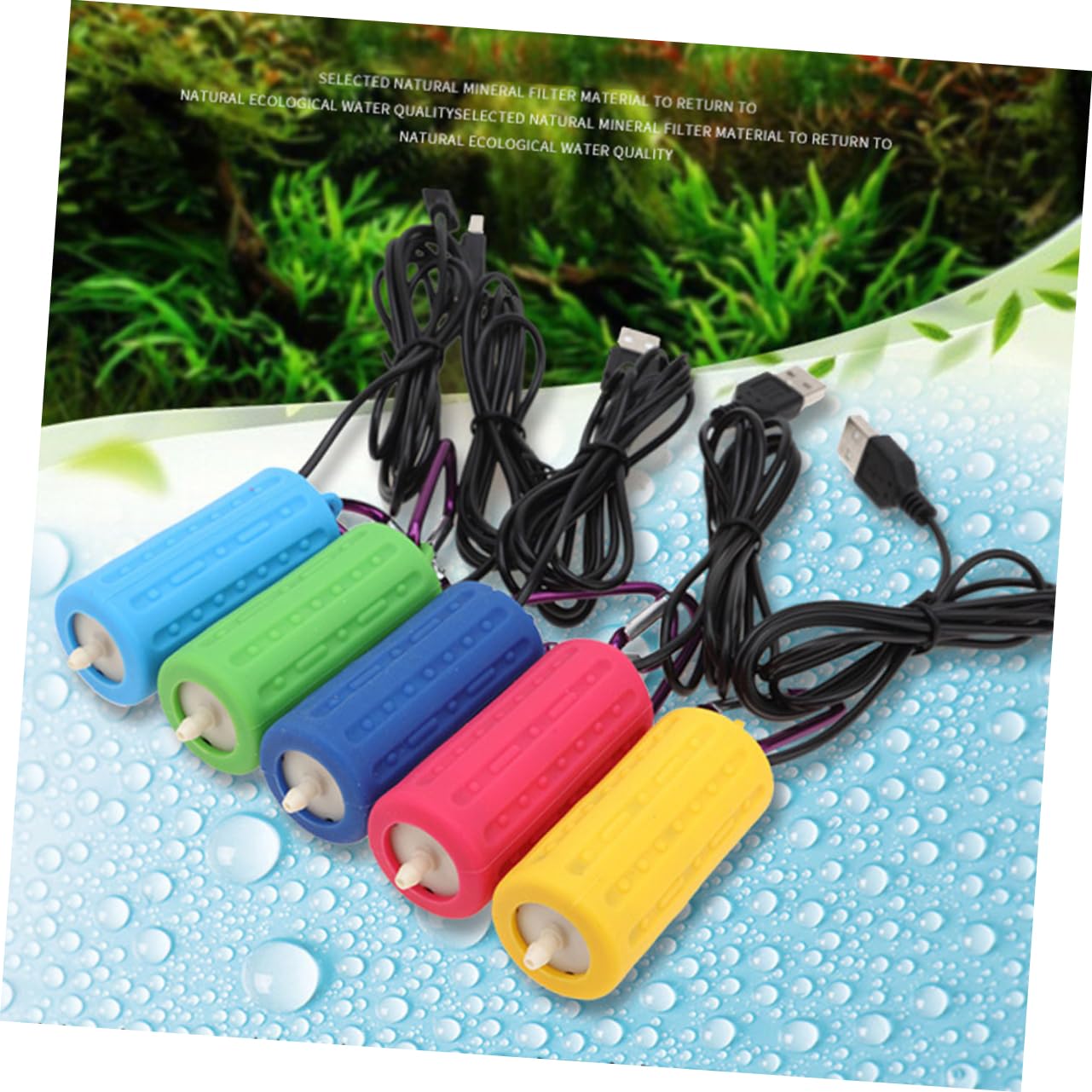 Mipcase 3piezas USB Bomba De Aire para Acuarios Silenciosa Consumo para Peceras y Jardines Hidropónicos Color Rosado