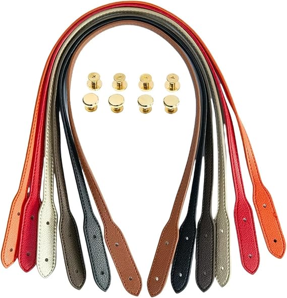 Bag Strap 1Pair Handbag Bag Strap Accessories PU Solid Color Leather Parts(Color3)