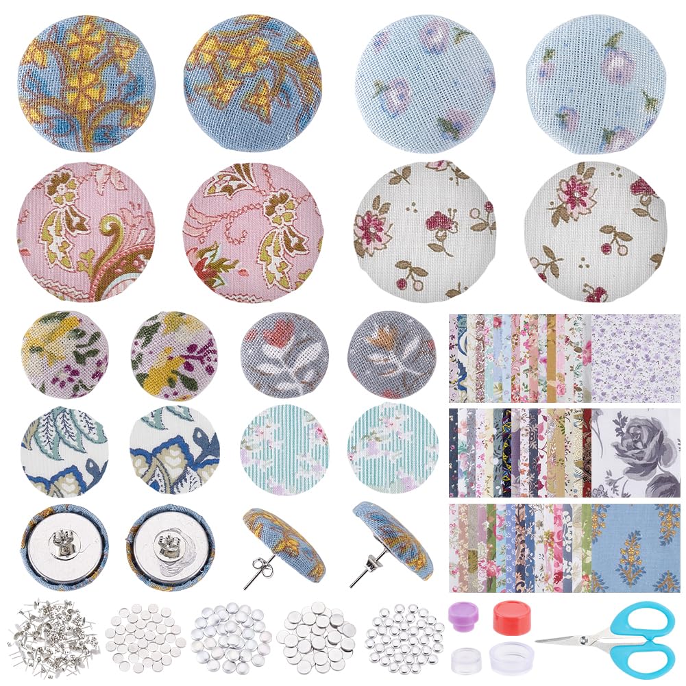 WEBEEDY Set di 50 orecchini a bottone per creare kit di orecchini a bottone di colore scuro per donne principianti orecchini e schiena orecchini fai da te accessori per la creazione di gioielli