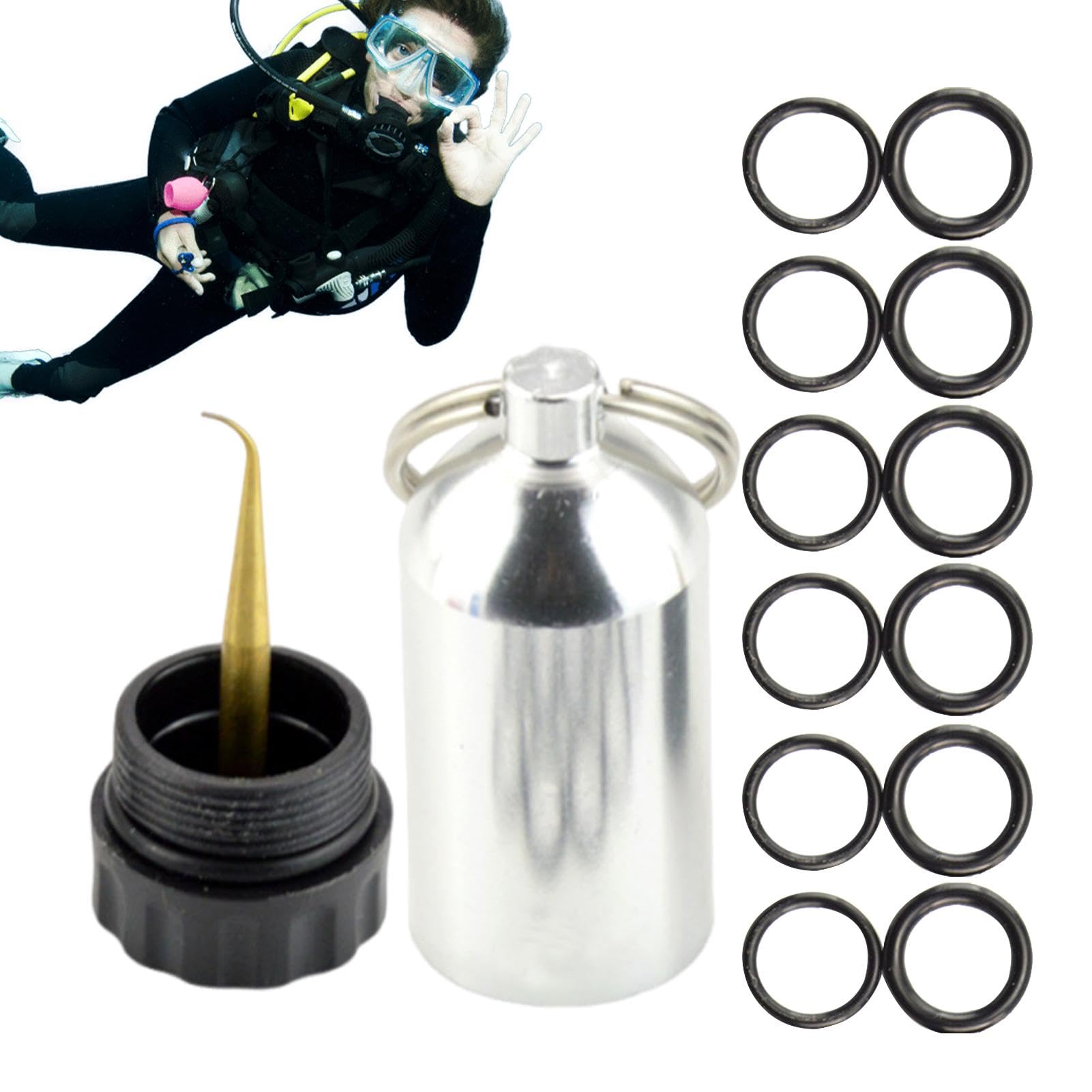 Kit De Joints Toriques Pour Bouteille De Plongée – 12 Joints + Mini Cylindre Aluminium – Plongée Sous-marine