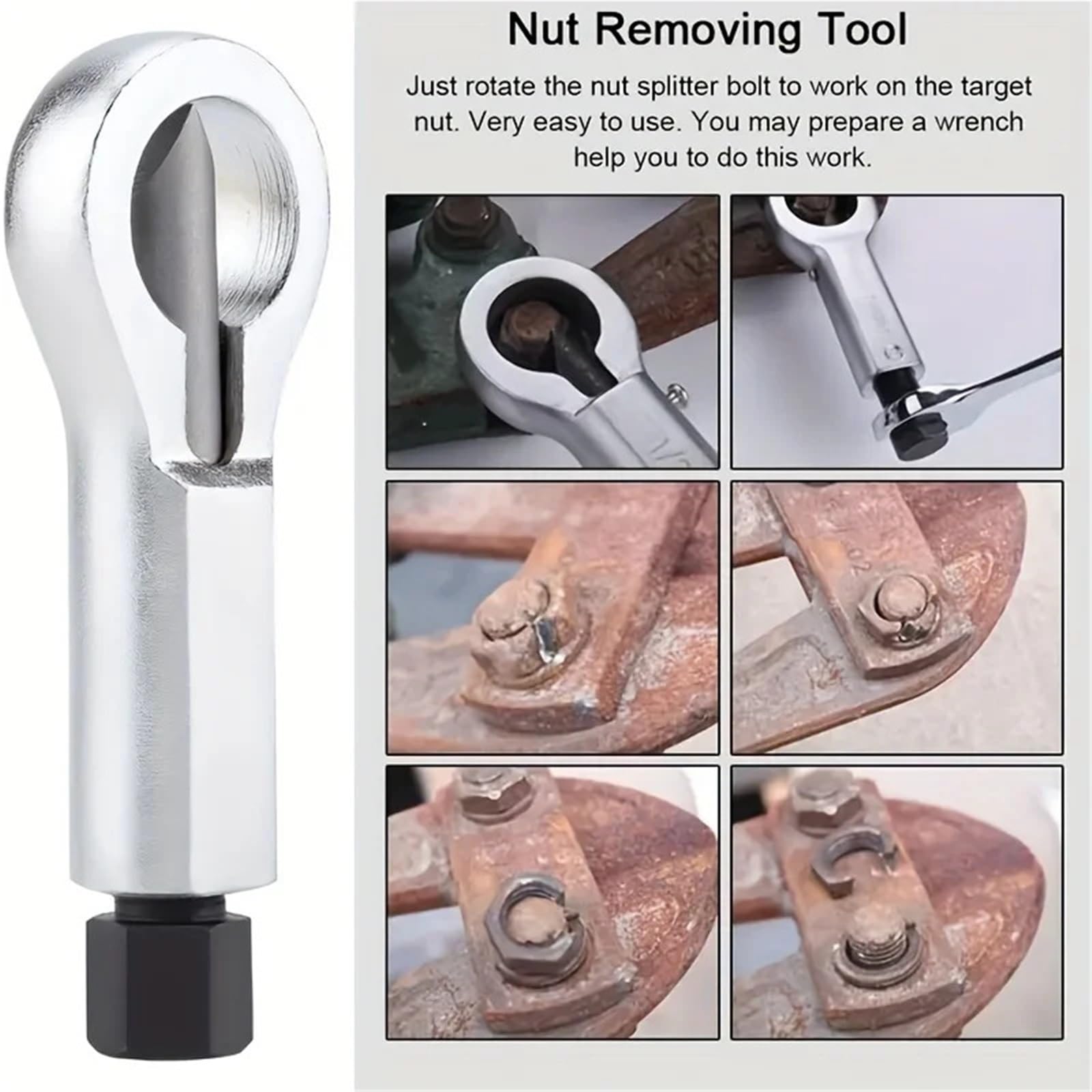 Juego de separadores de Tuercas y Tornillos, Herramientas for Quitar Tuercas oxidadas, Extractor de Tuercas de Acero(11A)