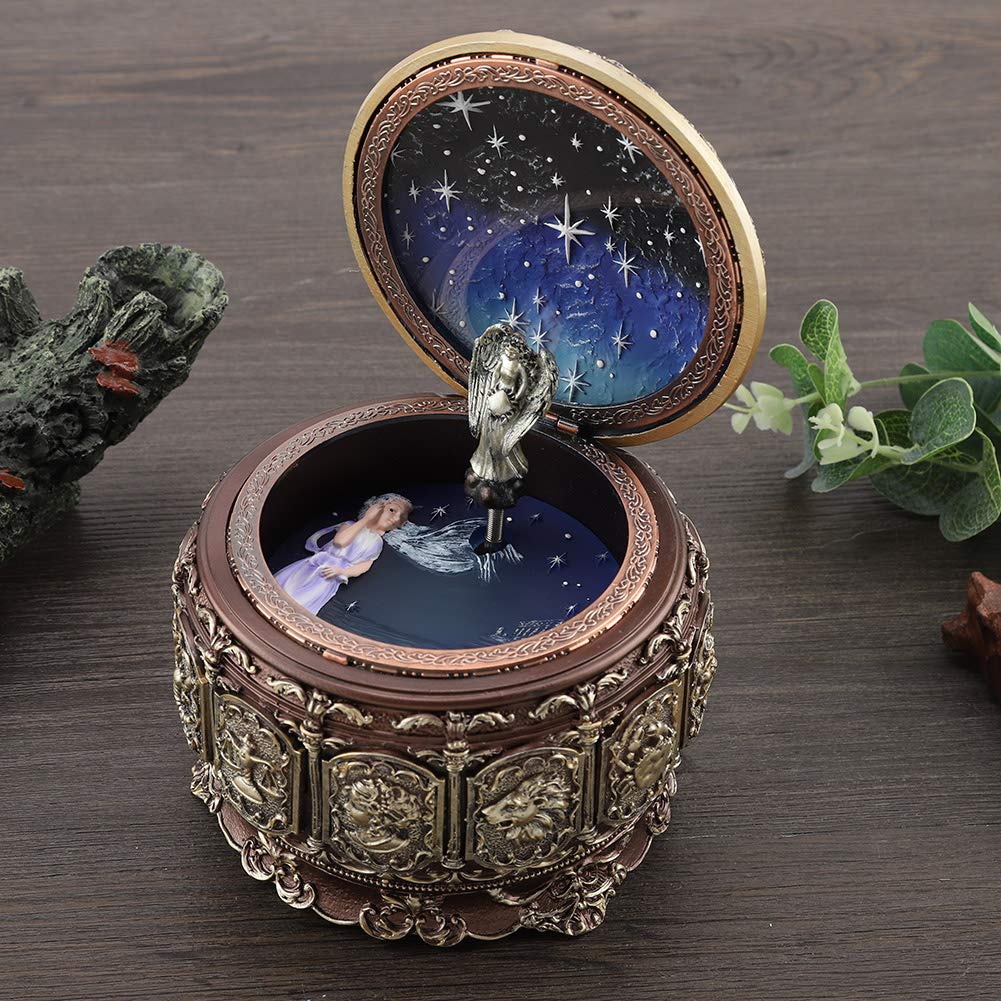 Caja De Música Del Zodiaco Vintage, Caja De Música De 12 Constelaciones Con Diosa Giratoria Centelleante Caja De Música Con Luz LED Regalo Para Cumpleaños Navidad Día De San Valentín(Cáncer)