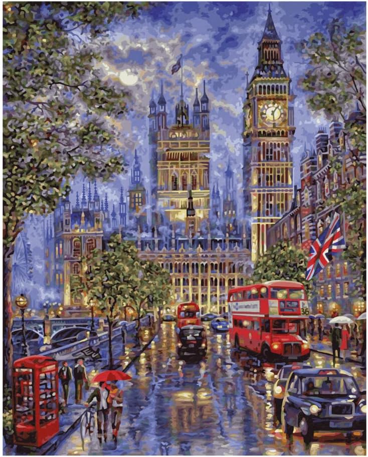 Malen nach Zahlen - Vollmond über London