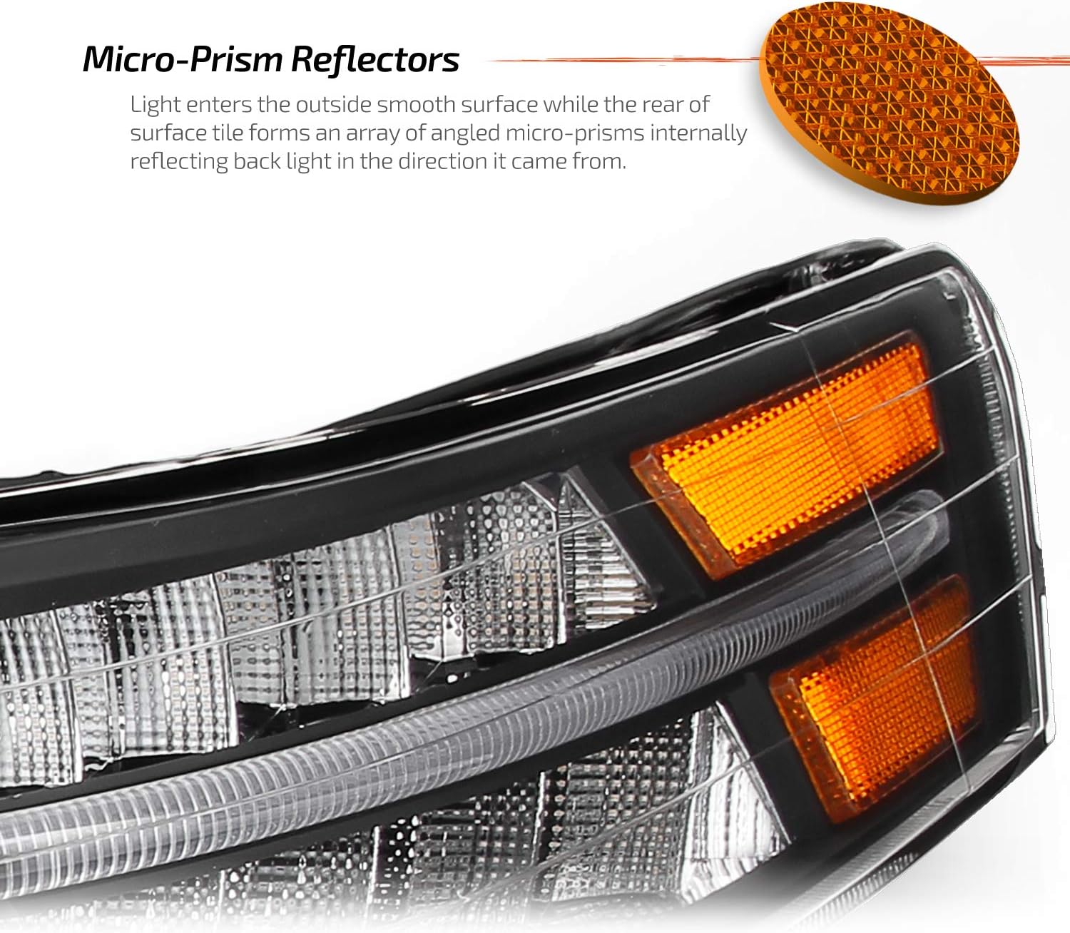 AKKON - For 04-08 Acura TL UA7 LED DRL Black Bezel Projector Headlights Front Headlamps Set Left + Right