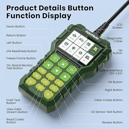 Miniatura 2 de XpertAuto C303 OBD2 Escáner de datos en vivo Mecánico Profesional Universal OBDII Herramienta de lector de códigos de diagnóstico para limpiar