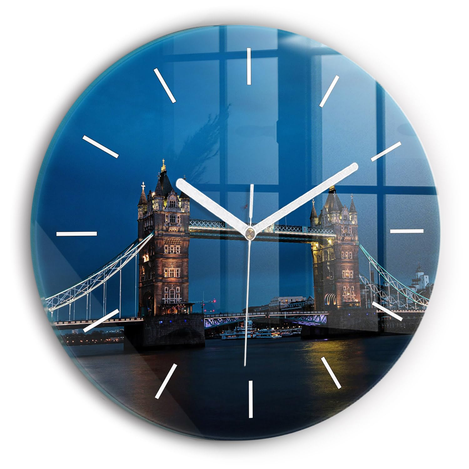 Horlogerie moderne Wallfluent en verre de qualité supérieure 30cm