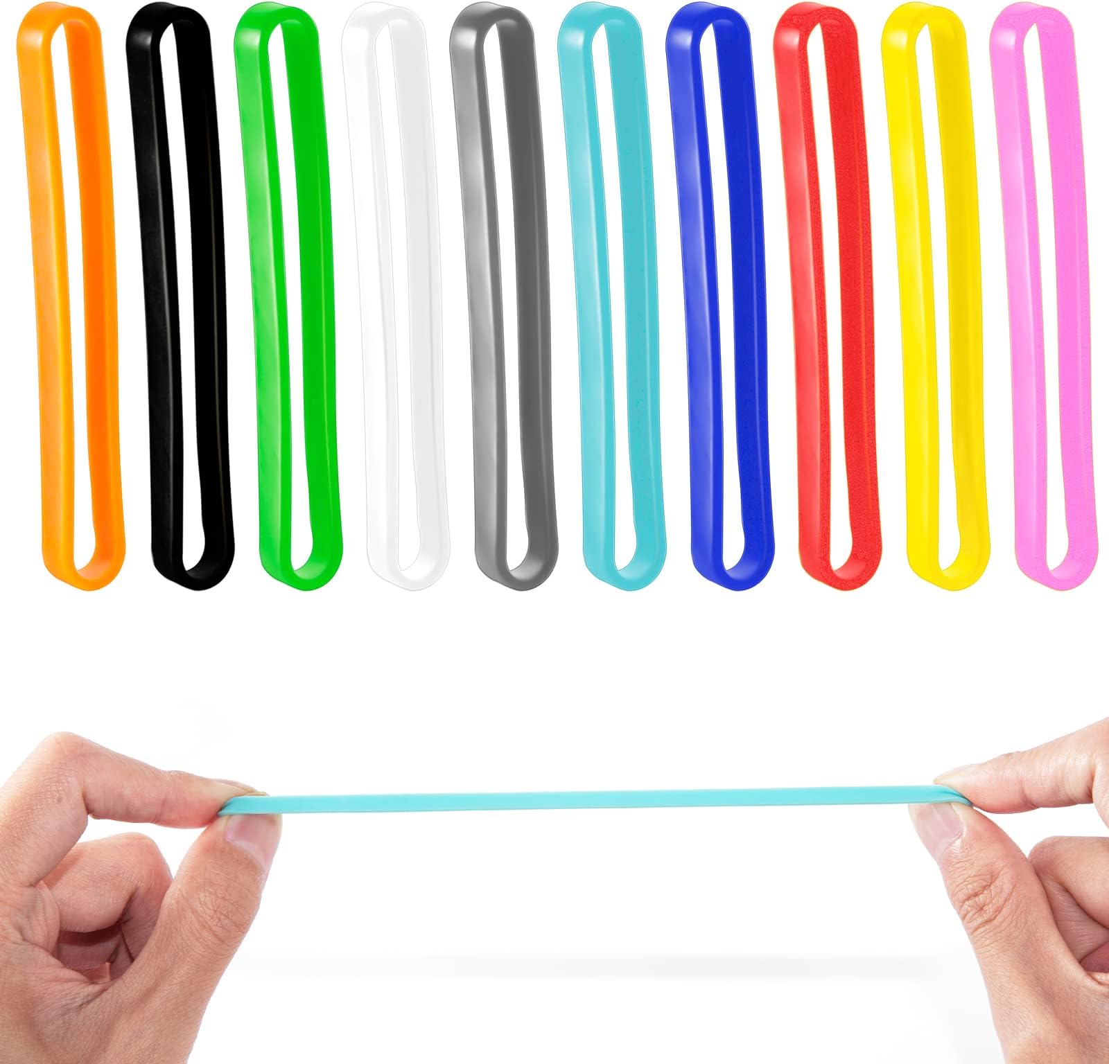 Courpal20 Pcs Silicone Rubber Bands, 3 Inches Thick Colorful Rainbow Rubber Bands Office Supplies Elastic Assorted Colored Strong Rubber Bands Heavy Duty for Wallets, Cards, Books, Notebooks, Bags