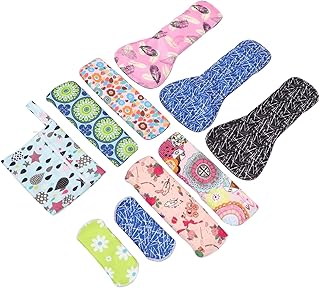 WRITWAA 9 Compresas Reutilizables Portátiles De Carbón De Bambú Para Mujer Compresas Menstruales Toallas Sanitarias Lavables De Fibra De Carbono De Bambú