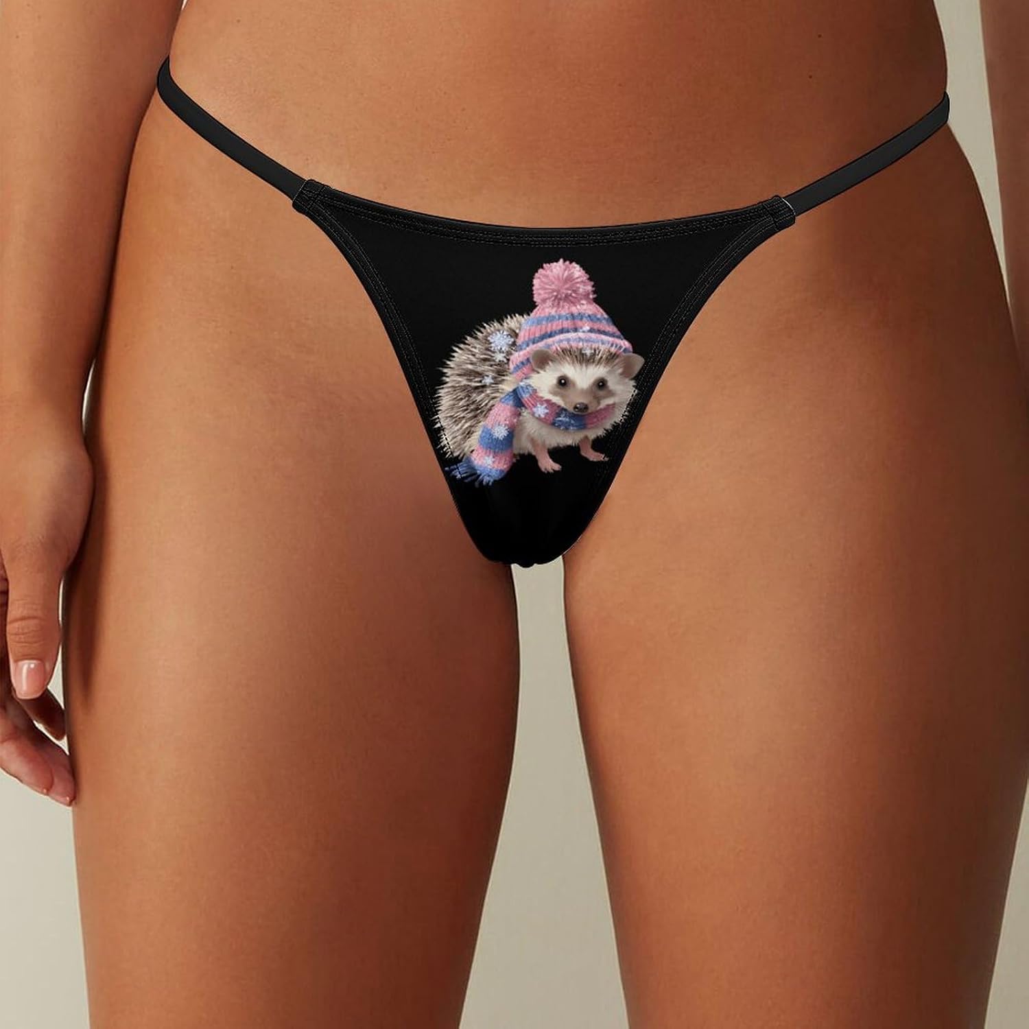 Winter Trans Hedgehog Thongs for Women Underwear G-String Panties | Breathable,Low Rise Panties,T-back,Sexy,Briefs,No Show Thongs