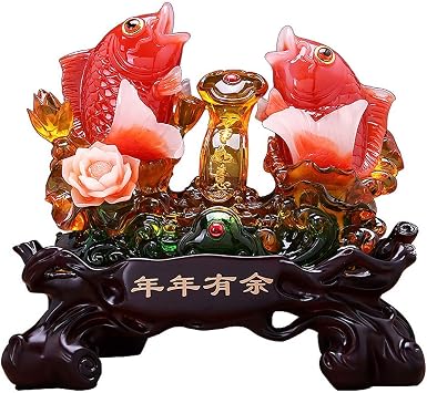 Ornaments Desktop Decoration Arowana Golden Fish Statue Home Decor Gift Feng Shui Fish Statue Feng Shui Decor Office Decoration Tabletop Decor Ornaments Desktop Ornaments Home decoration Color