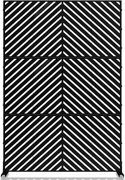 MTART Metal Privacy Screen 72" H x 47.2" Decorative Outdoor Privacy Screen Privacy Panel with Stand for Balcony Deck Patio Lawn Garden, Privacy Fence Black-Arrow