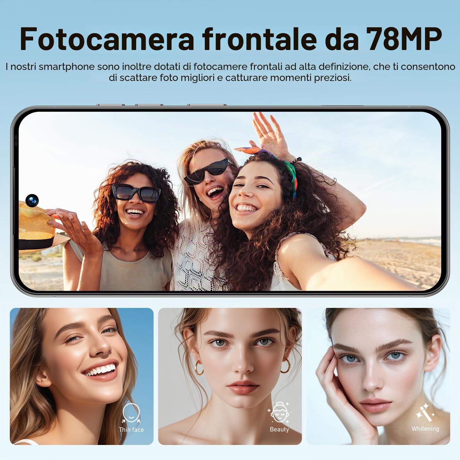 I17 Pro Max Telefono Cellulare 5G Sbloccato Android 15 Telefono Dual SIM Smartphone Con Fotocamera Da 108 MP E 78 MP Batteria Da 8000 MAh Standby 16 GB E 1 TB Smartphone A 10 Core,Blue-7.3 Inch