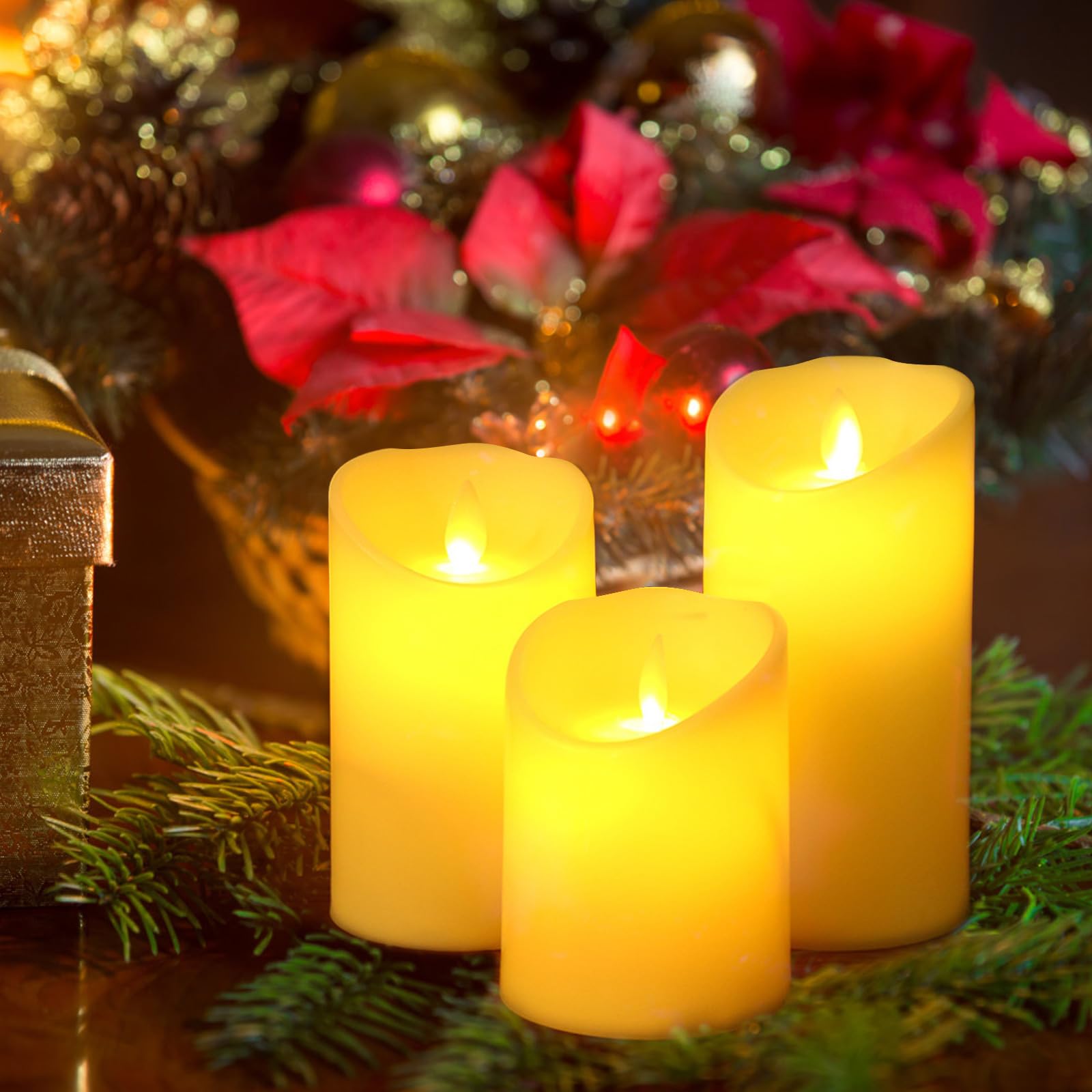 Set di 5 candele di cera a LED con telecomando, luci a LED tremolanti temporizzate, candela fissa | Leroy Merlin