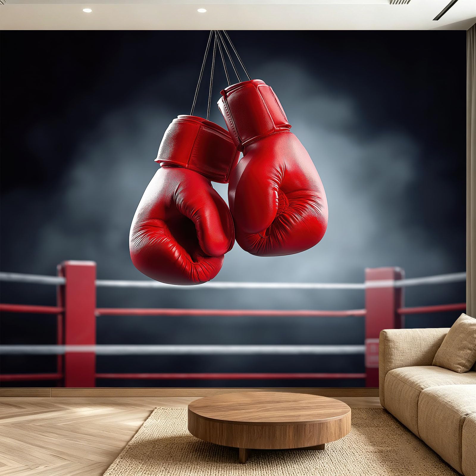 Papel pintado no tejido Guantes de boxeo de estilo industrial 300 x 210 cm para habitaciones infantiles, papel pintado no tejido de alta calidad, papel pintado fotográfico deportivo para sala de estar