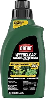 Ortho WeedClear Weed Killer for Lawns Concentrate: Treats up to 16,000 sq. ft., Won't Harm Grass (When Used as Directed), Kills Dandelion & Clover, 32 oz.