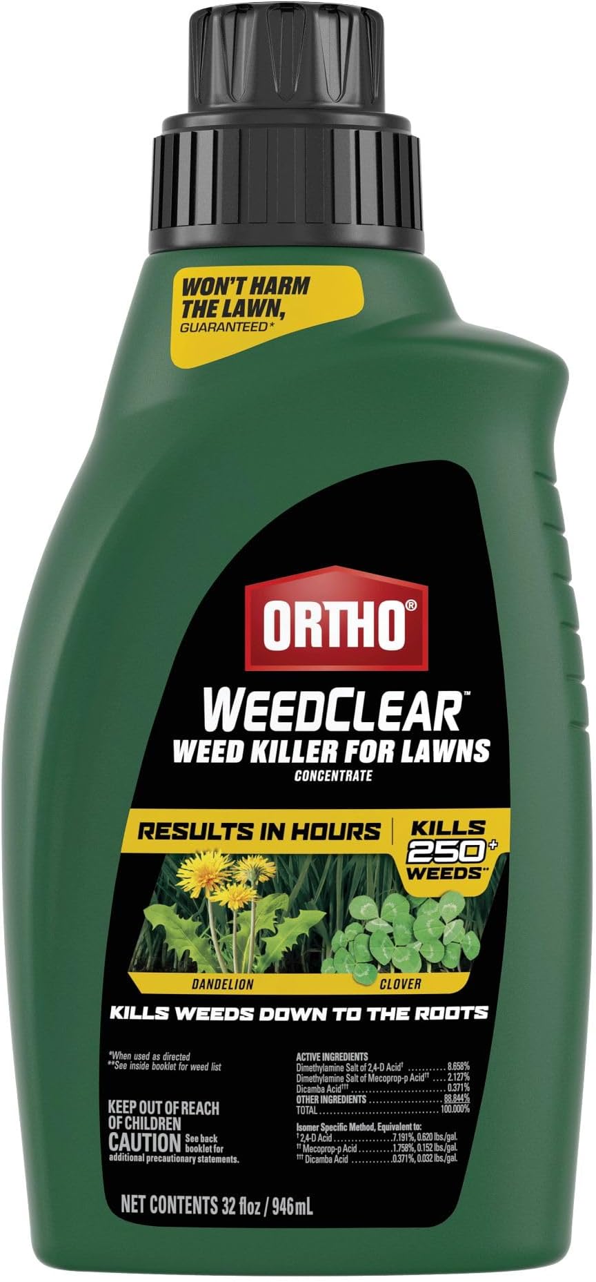 Ortho WeedClear Weed Killer for Lawns Concentrate - Kills Dandelion & Clover, Weed Killer Concentrate, 32 fl. oz.
