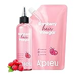 APIEU Raspberry Hair Vinegar Rinse & Refill Set - Deep Scalp Clarifying, pH-Balancing Care, Controls Oil & Buildup, Leaves Hair Silky-Soft, Shiny & Fresh | Korean Hair Care (6.76 / 13.6 fl oz)