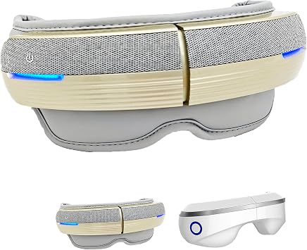 Eye and Head Massager,Relax Eye, Forehand and Temple Massager, Air Compression & Bluetooth Music,5 Modes, 180 Foldable, Relaxation Gifts for Mom Dad Women Me