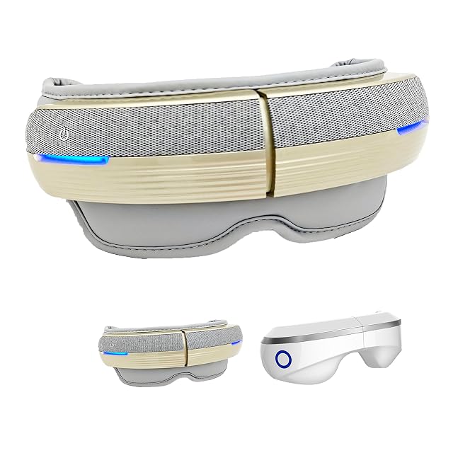 Eye Head Massager Relax Eye Forehand and Temple Massager Air Compression Bluetooth Music 5 Modes 180 Foldable Valentines