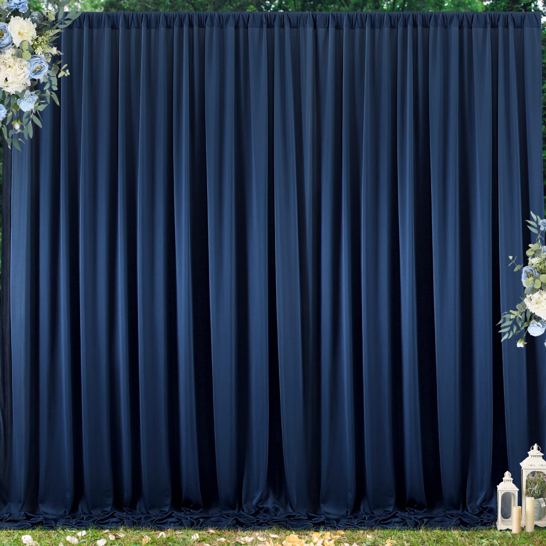 Amazon | 20フィートx8フィート ネイビーブルー 背景幕カーテンパネル
