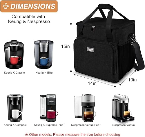 Miniatura 2 de BAGLHER Bolsa de viaje para cafetera compatible con Keurig K-Classic, Keurig K-Elite, Keurig K-Compact u otros accesorios, funda portátil para