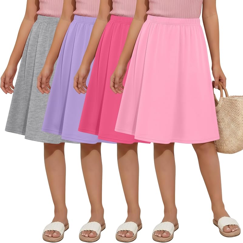 Pack de 4 faldas hasta la rodilla para niñas
