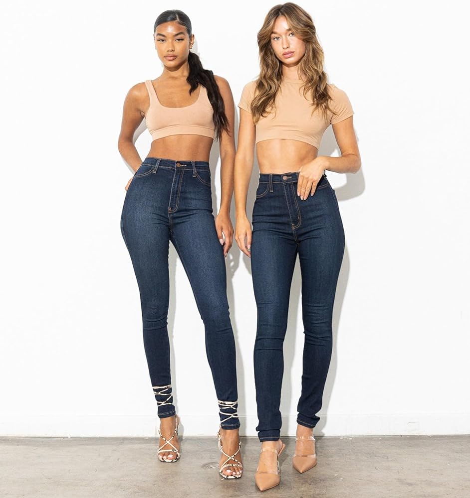 【ポム】stretch highwaist denim High-Waisted Mom Jean