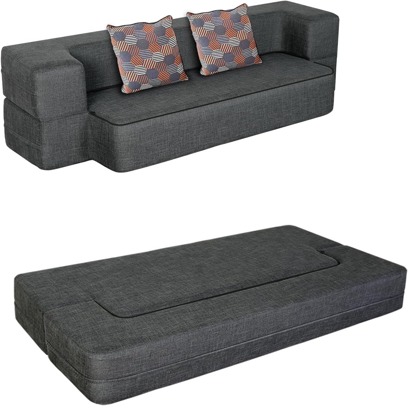 BALUS Queen Size Folding Sofa Bed, Futon Sofa Couch with