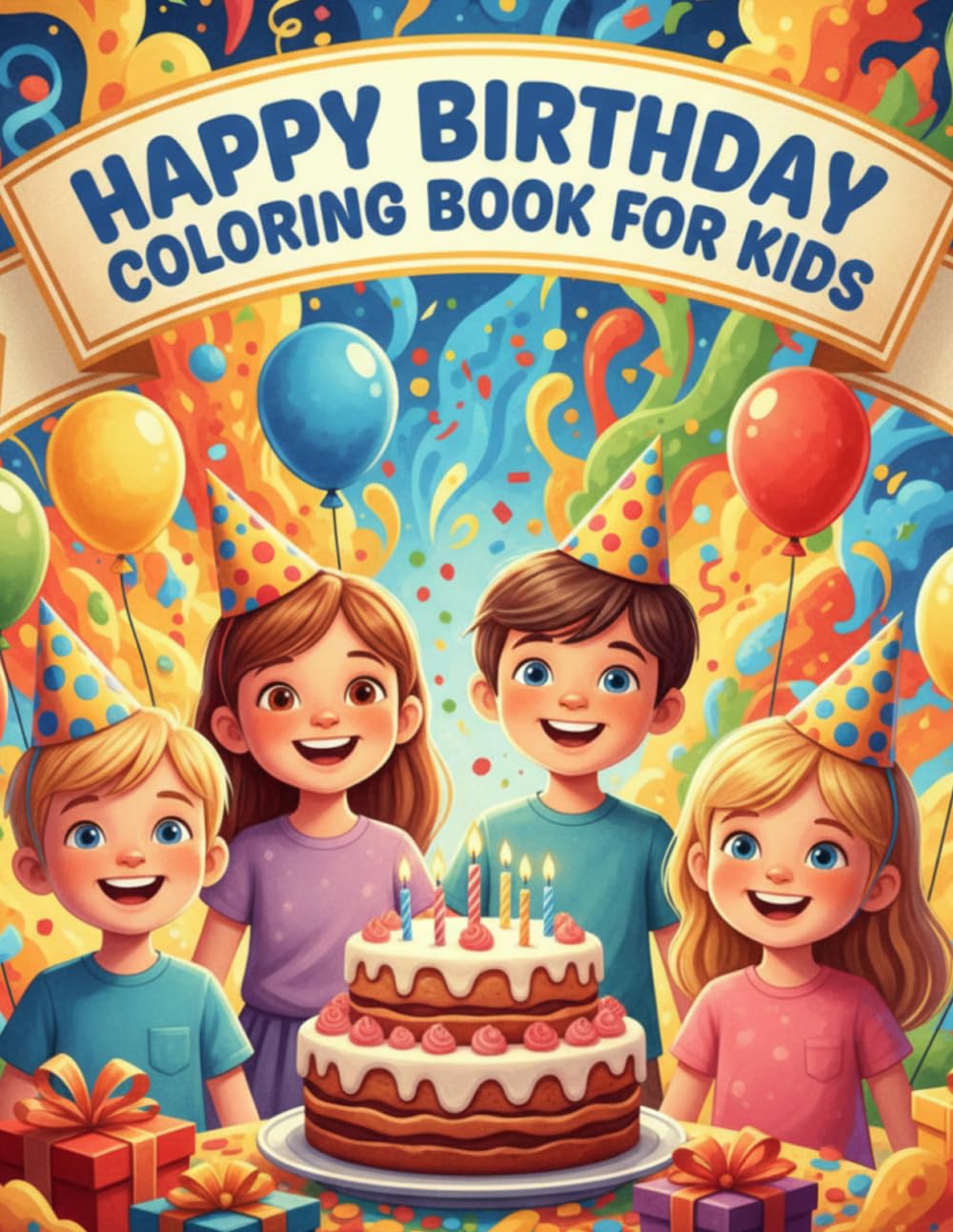 Happy Birthday Coloring Book for Kids: Fun Birthday-Themed Coloring Pages for Boys and Girls Ages 5–10