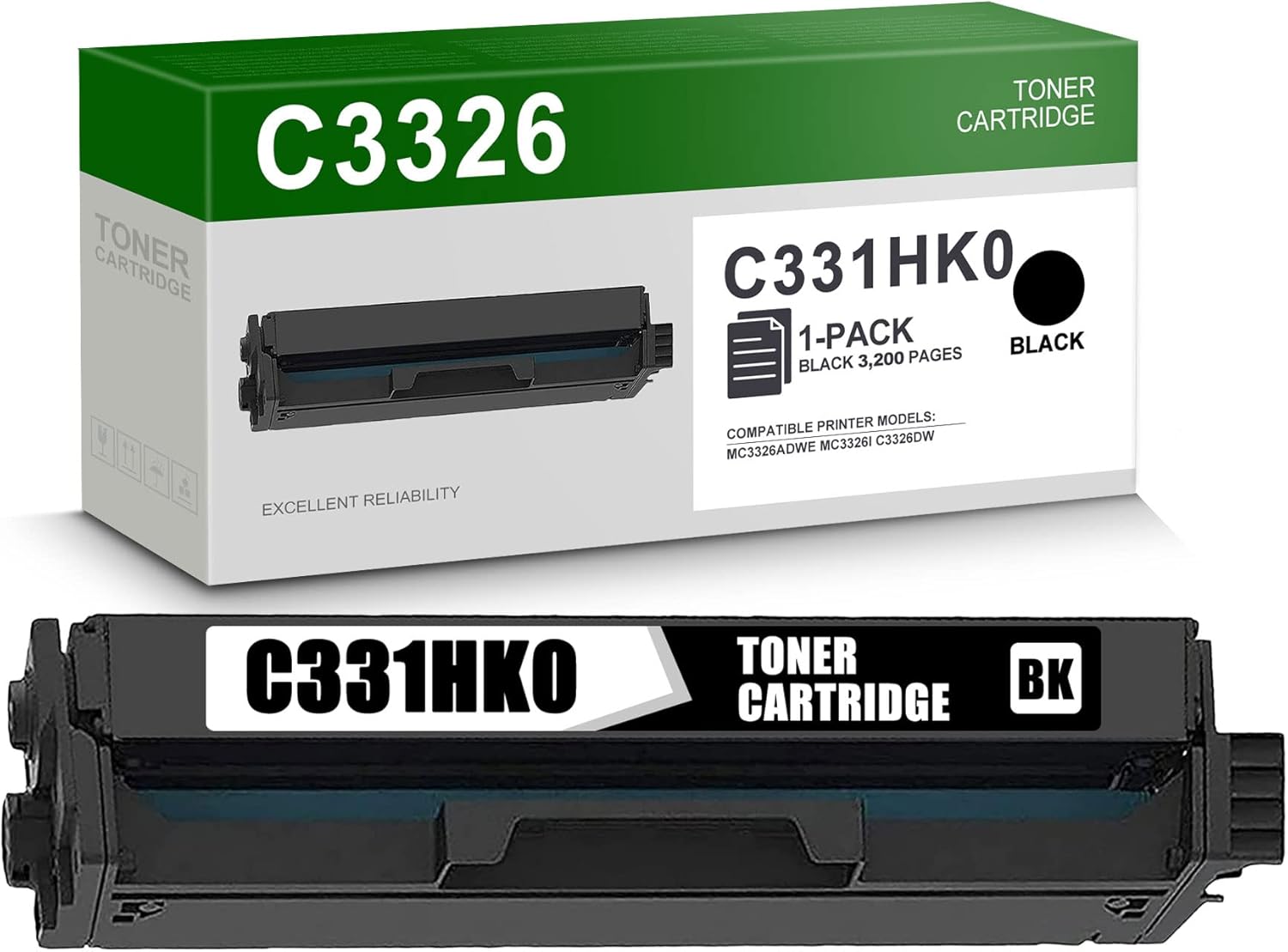 C3326 C331HK0 Toner Cartridge Replacement for Lexmark C3326 Toner MC3326adwe MC3326i C3326dw Printer, 1 Pack Black-Sold by ICEWEN