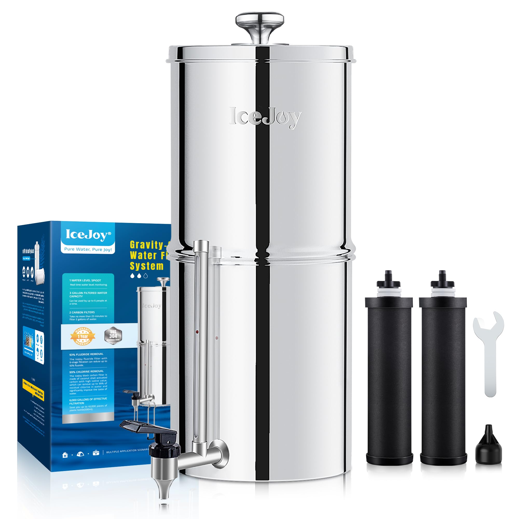 Filtration d'eau par gravité IceJoy réduction du chlore et cuve inox 304