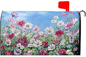 Standard Size - Spring Flowers Magnetic Mailbox Covers, 21" x 18" Colorful...
