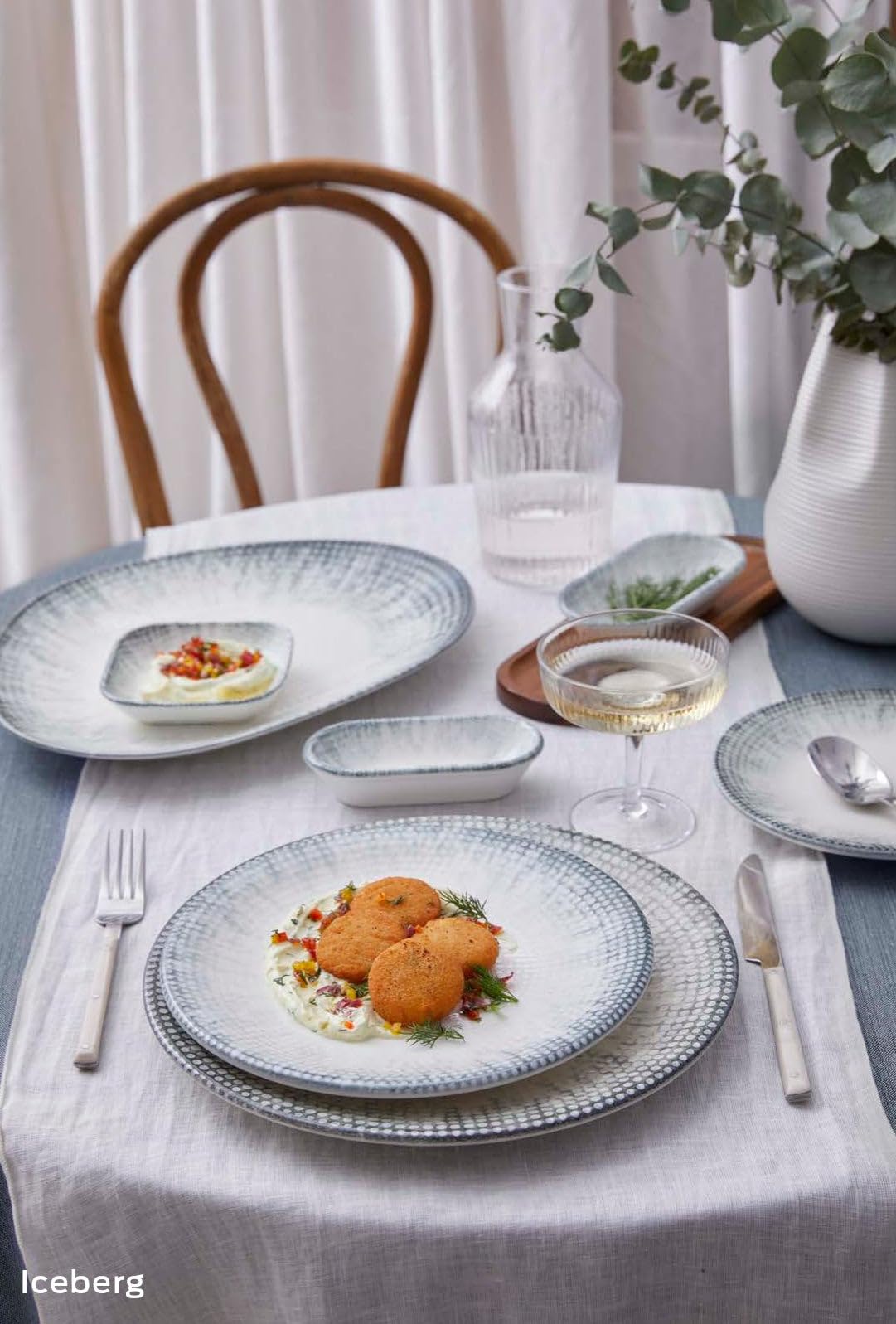 Kütahya Porselen Assiette à dîner - Iceberg - Porcelaine - 25 cm - lot de 6