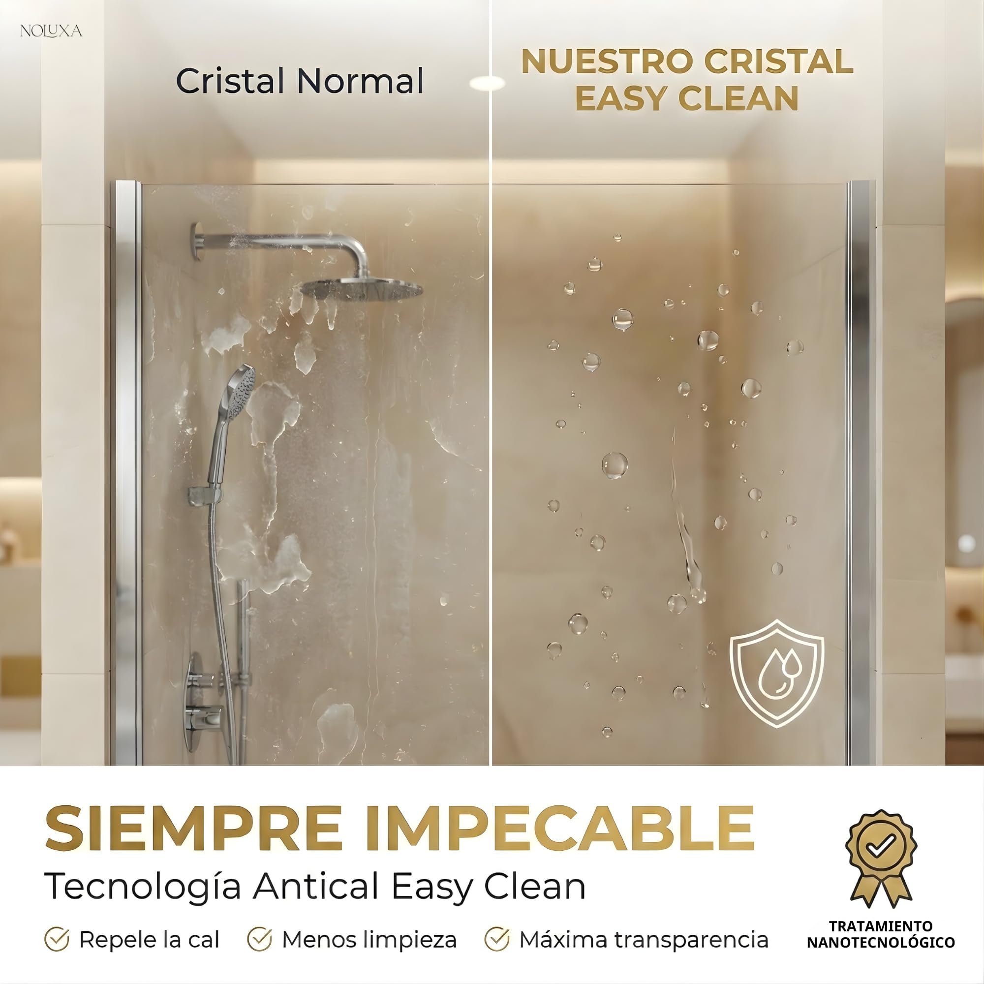 IMEX - Mampara Ducha Frontal 1 Fija + 1 Corredera 160cm Cromada | Mampara de Cristal Reversible con Ancho Adaptable 156 a 161 cm | Perfilería de Aluminio con 195cm de Altura y Cristal Templado Antical