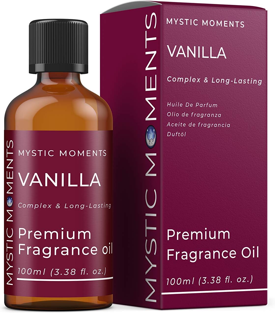Mystic Moments | Vanilla Fragrance Oil 100ml | Sweet Warm Vanilla Aroma | Cosy & Comforting Scent for Candles, Soap & Home Fragrance