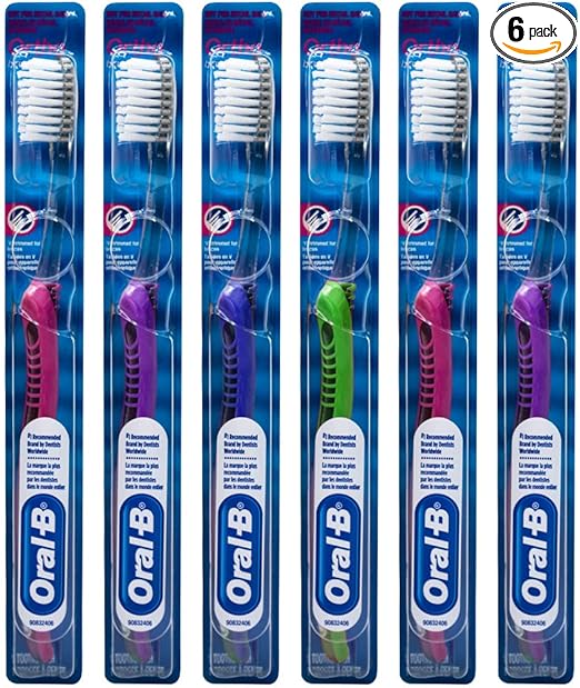Oral-B Indicator Ortho Toothbrush, Trimmed for Braces, 35 Soft (Colors Vary) - Pack of 6