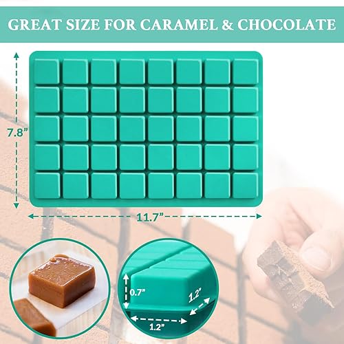 Miniatura 4 de HKNMTT Moldes cuadrados de silicona para caramelos, trufas y chocolate, 2 unidades, 40 cavidades para hornear, kit de fabricación de gomitas de