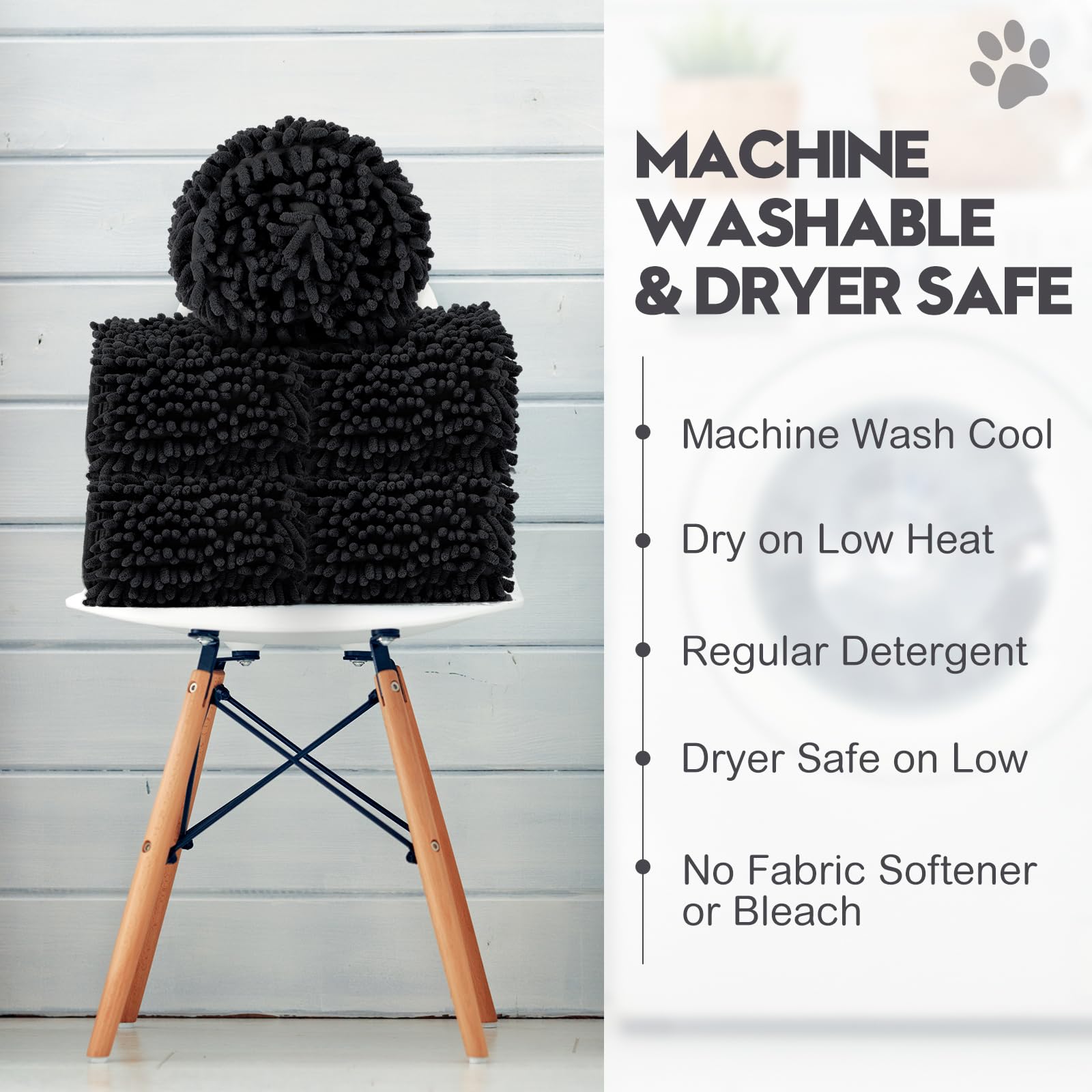 Newwiee 4 toallas de microfibra de secado rápido para perros, grandes, ultra absorbentes, de 32 x 14 pulgadas, con bolsillo para las manos, tela lavable para perros, para limpieza de mascotas,