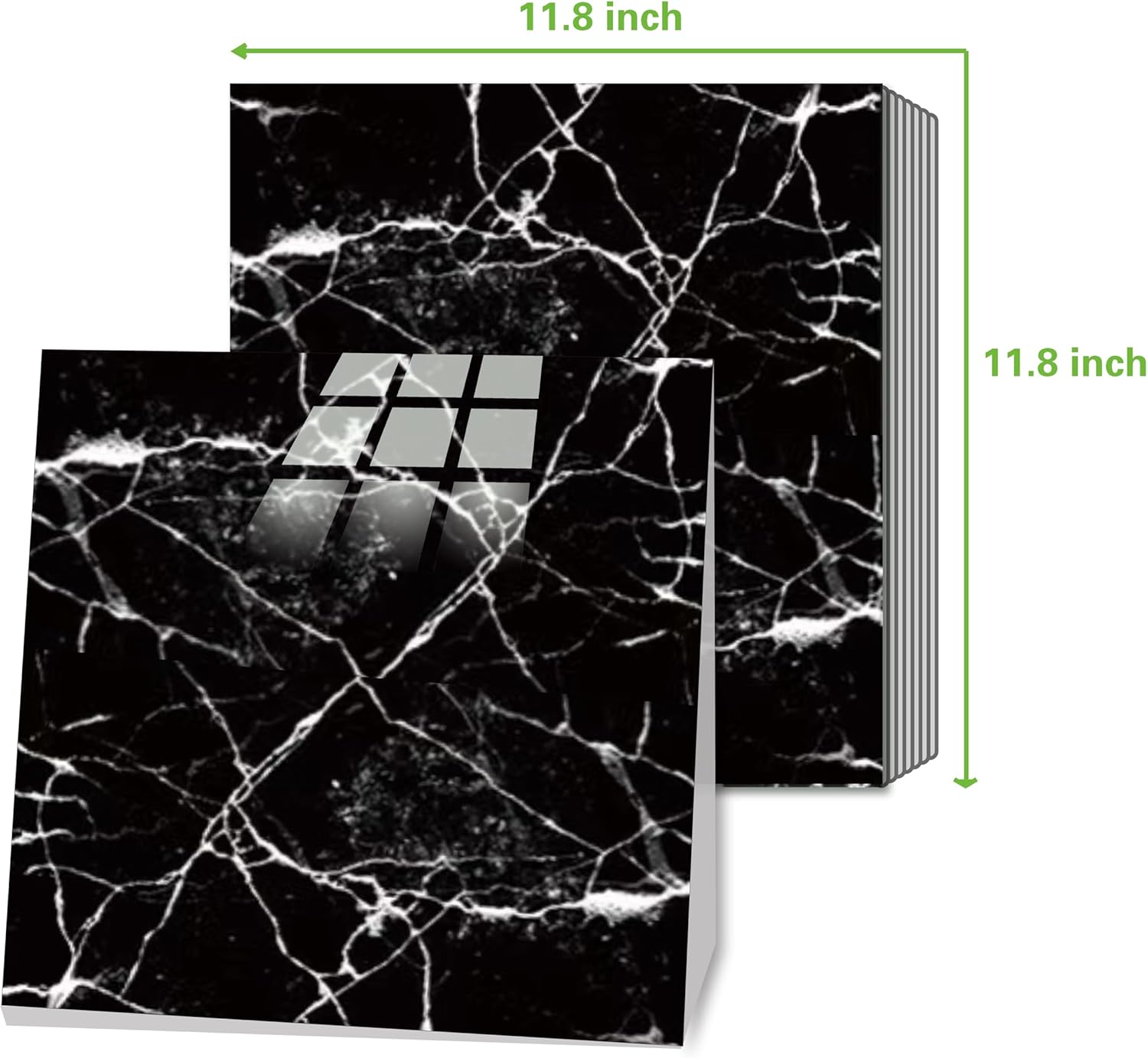 40-Sheets Peel and Stick Backsplash Marble Look 12"X12" Self Adhesive Wall Tile Back Splashes for Kitchen Bathroom (4, Black)