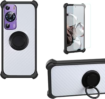bojioderf Case Compatible for HeyxFome X2 2024 6.5 Phone Case Cover [with Tempered Glass Screen Protector] PC + Silicone [360 Metal Ring, Magnetic Car Mount] CSKB-HEI