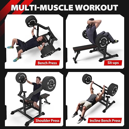 Miniatura 8 de Outdoor Basic Máquina de prensa de pecho ajustable con brazos convergentes independientes, banco de pesas planoinclinado para gimnasio en casa,