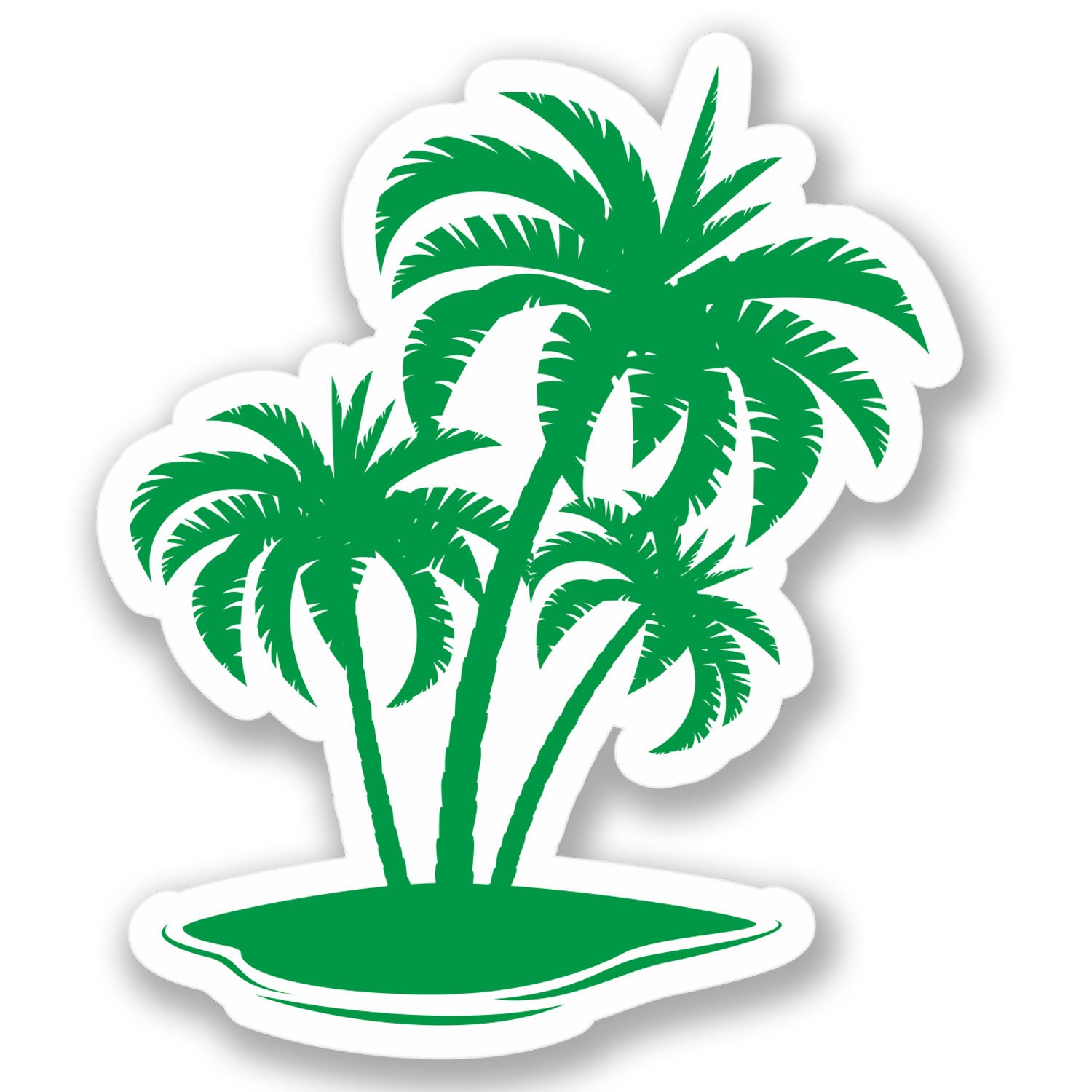 2 x Palm Tree Sticker Car Bike Bike Laptop Helmet Holiday Sun Beach Surf #4261 (8.5cm Wide x 10cm Tall)