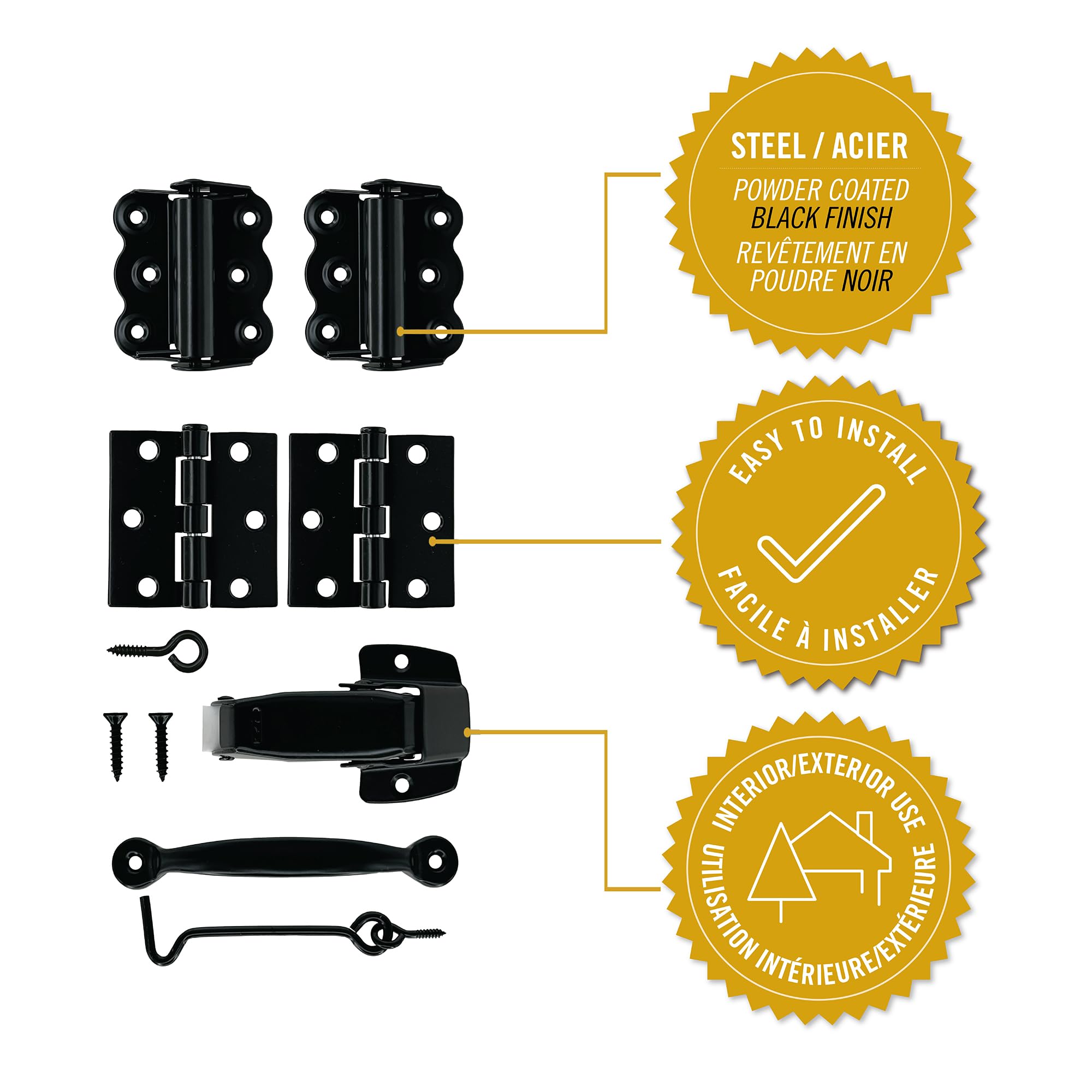 Nuvo Iron Black Screen Door Hardware Kit — Amazon image 3