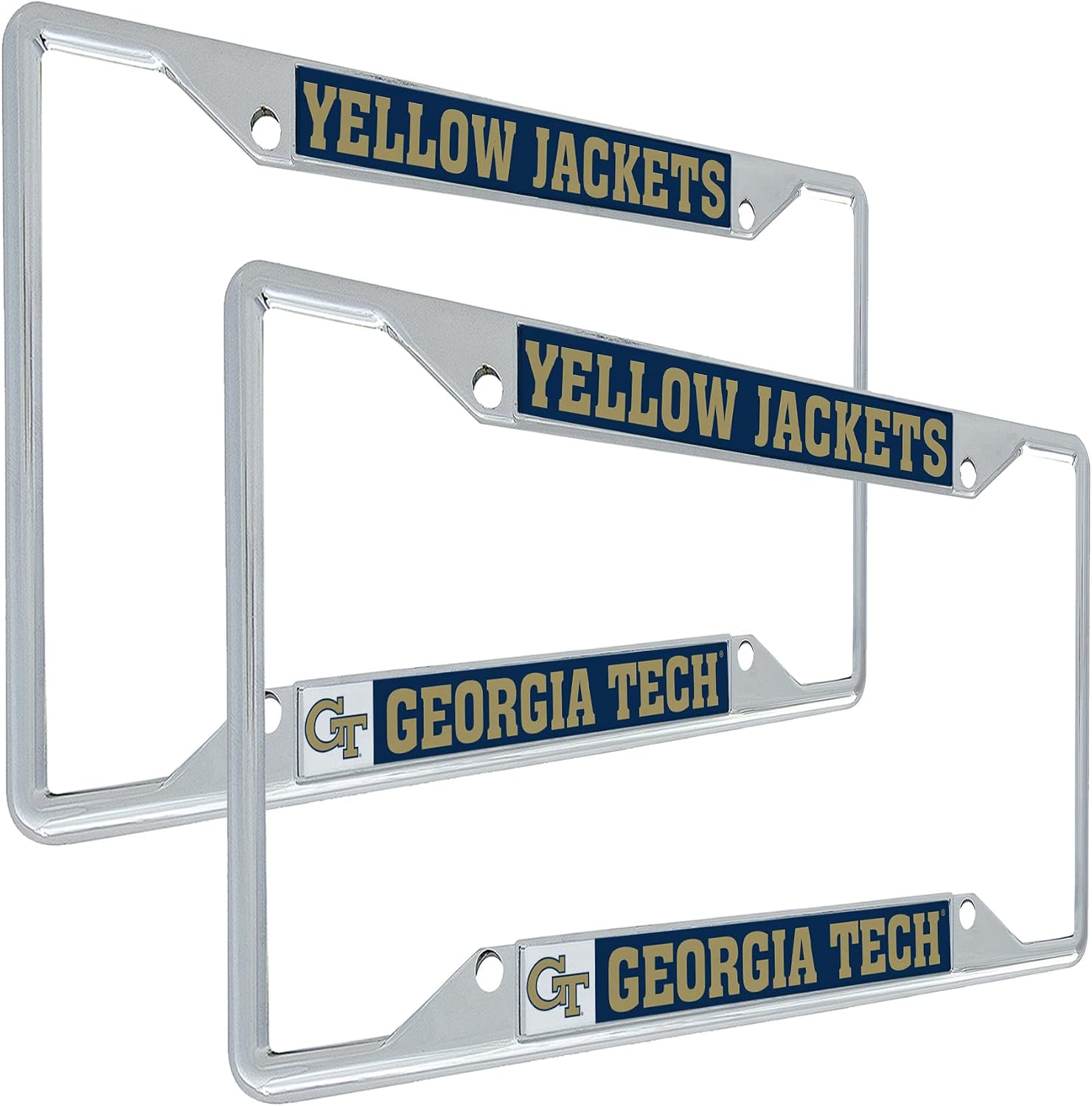 Desert Cactus Georgia Tech Car Accessories Metal License Plate Frame for Front or Rear of Car (Mascot 2 Pack)