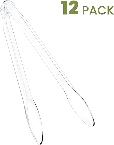 Vista 15 de Plasticpro Pinzas desechables de plástico para servir de 12 pulgadas, duraderas, resistentes, utensilios de servicio premium, transparentes, paquete