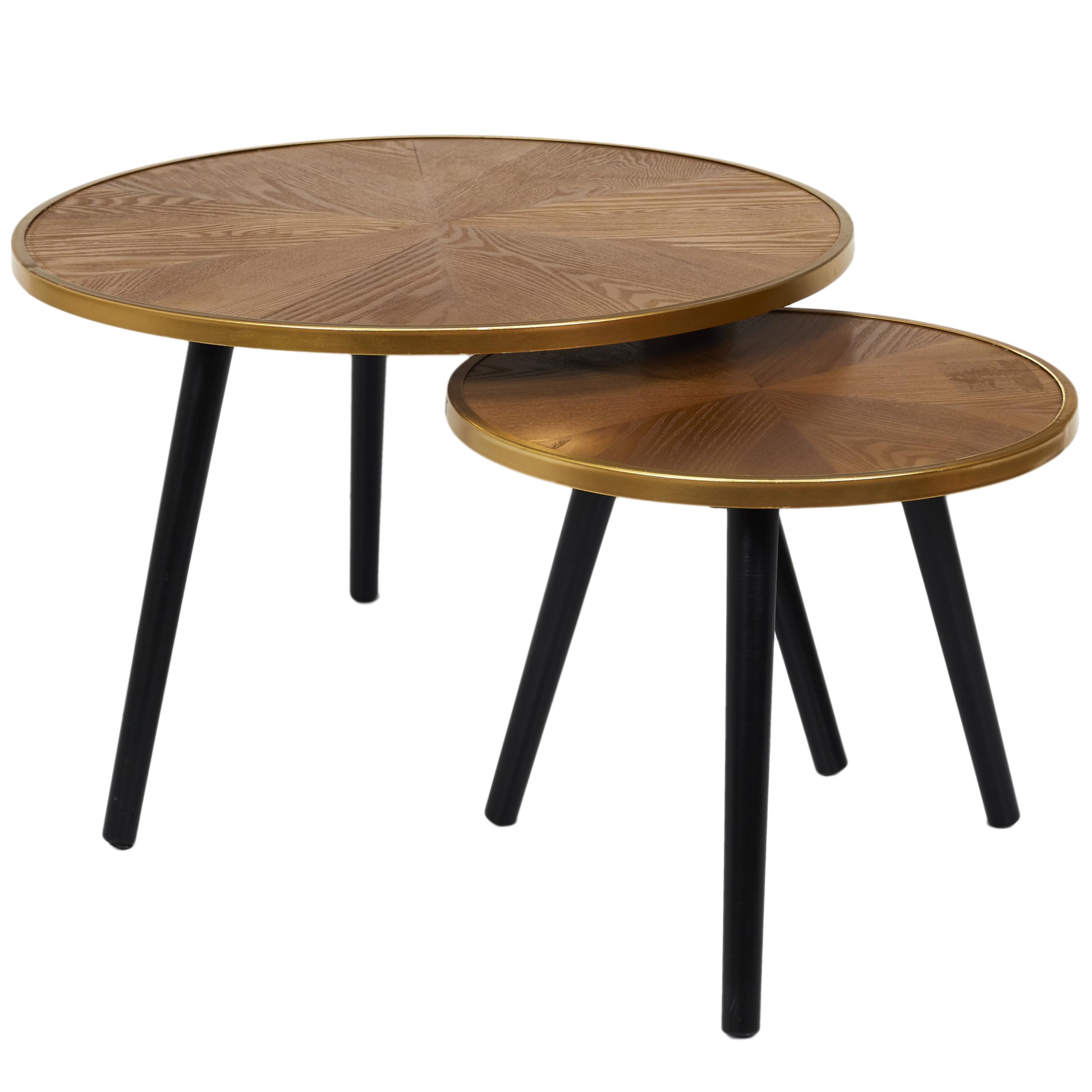 HOME DECO FACTORY - HD7412 Mesas Nido Felix x2 - Mobiliario Moderno - Mesa Auxiliar de Pino - Dimensiones Pequeña L40xP40xH33 cm - Grande L60xP60xH40 cm - Color Marrón